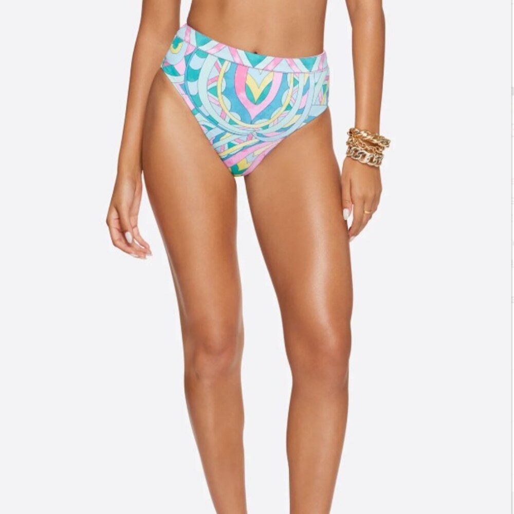 Jessica Simpson High Waist Bottom in Powder Blue Multi - Size: Medium - NWT